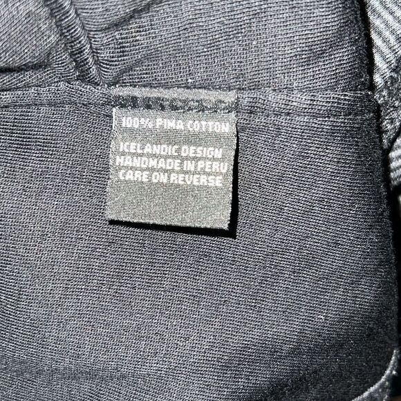 MATTHILDUR Black And Grey Pima Cotton Icelandic Design Cardigan Sweater-S - Picture 8 of 9